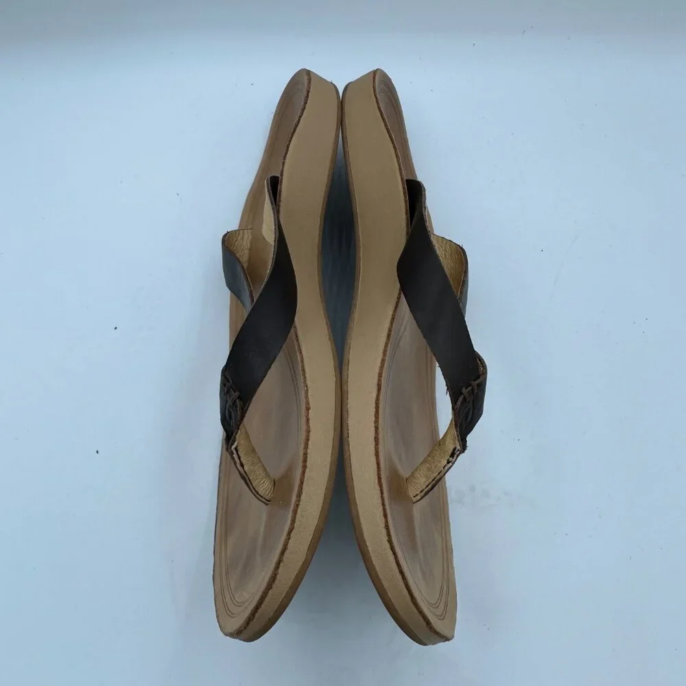 OluKai Nonohe Java Brown Leather Sandals Women's 7 - Picture 3 of 6